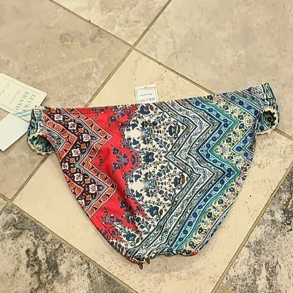 Lucky Brand Red and Green Paisley Bikini Bottoms - Picture 4 of 4
